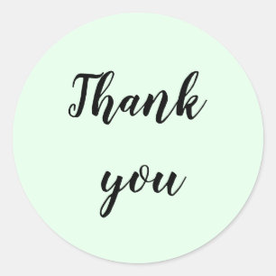 Simple minimal elegant thank you elegant custom classic round sticker