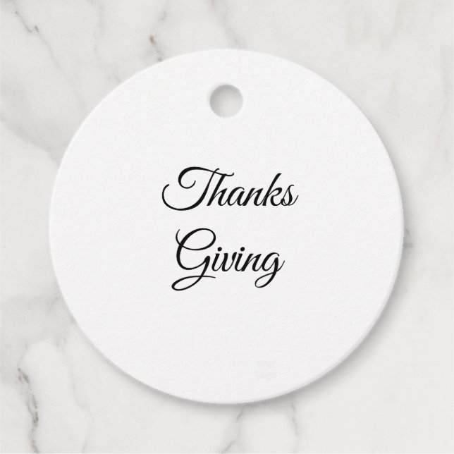 Simple minimal elegant  thanks giving gift tag (Front)