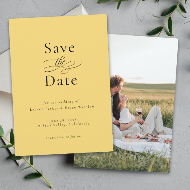 Simple Minimal Elegant Wedding Save the Date Invitation (Creator Uploaded)