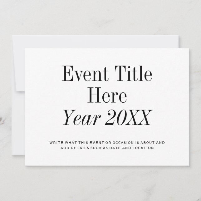 Simple Minimal Event Title  Invitation (Front)