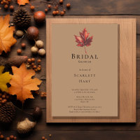Simple Minimal Fall Leaf Terracotta Bridal Shower