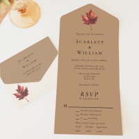 Simple Minimal Fall Terracotta Entree RSVP Wedding