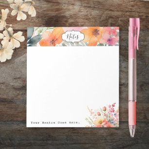 Simple Minimal Floral Everyday Notepad
