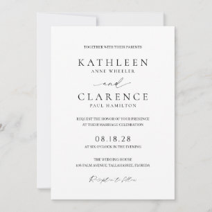 Simple Minimal Formal Classic QR Code Wedding Invitation
