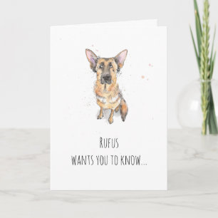 Simple minimal German Shepherd dog Father's day Card