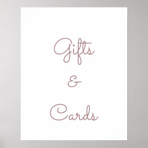 simple minimal gift & cards rose gold wedding sign