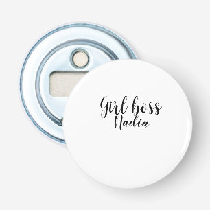 simple minimal girl boss add name text image busin bottle opener
