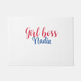 simple minimal girl boss add name text image busin doormat