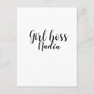 simple minimal girl boss add name text image busin postcard