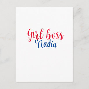 simple minimal girl boss add name text image busin postcard