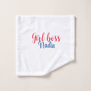 simple minimal girl boss add name text image busin wash cloth