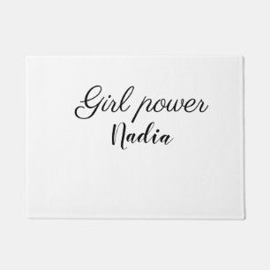 simple minimal girl power add name text image busi doormat