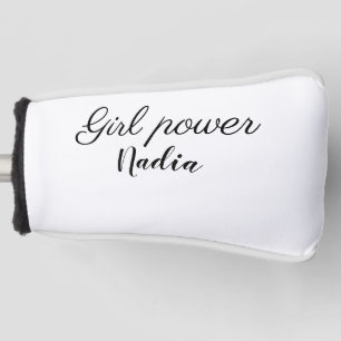 simple minimal girl power add name text image busi golf head cover