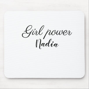 simple minimal girl power add name text image busi mouse mat