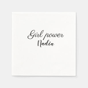 simple minimal girl power add name text image busi napkin