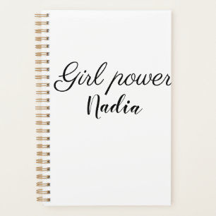 simple minimal girl power add name text image busi planner