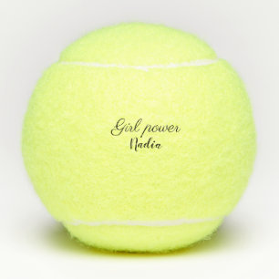 simple minimal girl power add name text image busi tennis balls