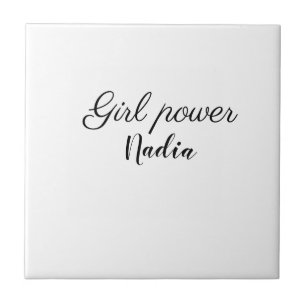 simple minimal girl power add name text image busi tile