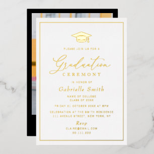Simple minimal gold foil graduation ceremony