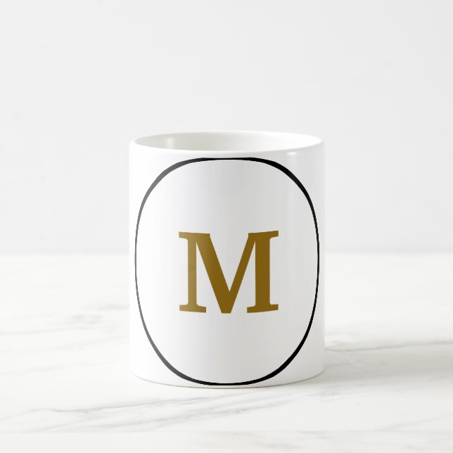 simple minimal gold monogram personalised modern c coffee mug (Center)