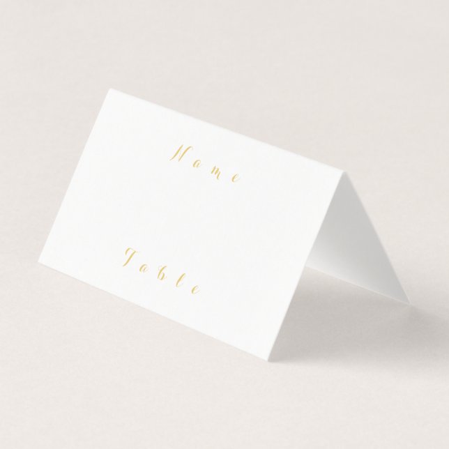 Simple Minimal Gold Wedding Name Place Card (Front)