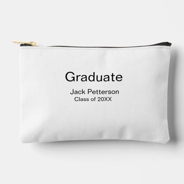 simple minimal graduate add name modern class  accessory pouch (Front)