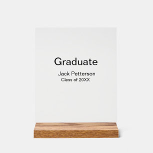 simple minimal graduate add name modern class  acrylic sign