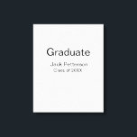 simple minimal graduate add name modern class  canvas print<br><div class="desc">Customise template design</div>