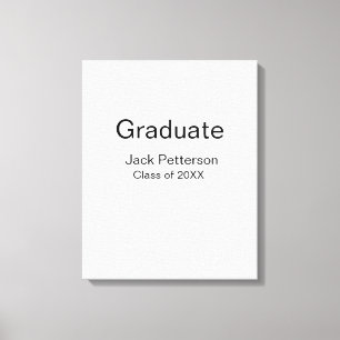 simple minimal graduate add name modern class  canvas print