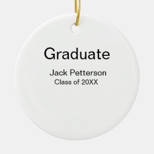 simple minimal graduate add name modern class  ceramic tree decoration