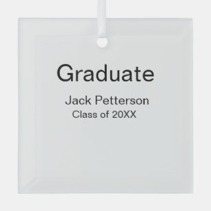 simple minimal graduate add name modern class  glass tree decoration