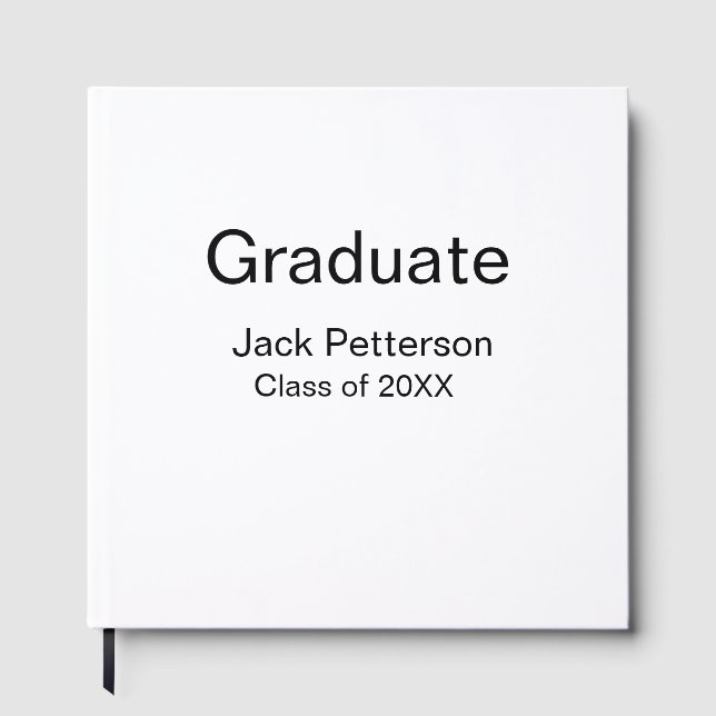 simple minimal graduate add name modern class  guest book (Front)