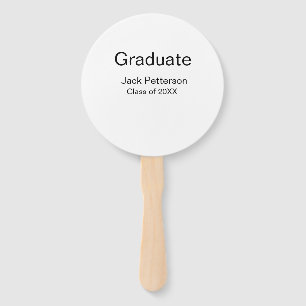 simple minimal graduate add name modern class hand fan