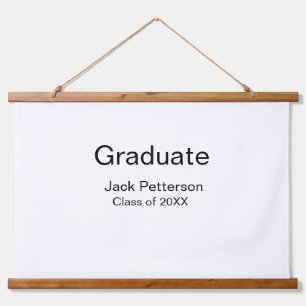 simple minimal graduate add name modern class hanging tapestry