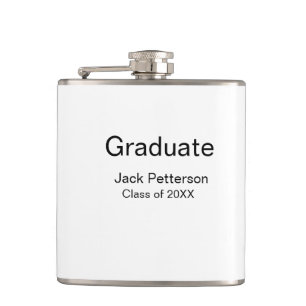 simple minimal graduate add name modern class  hip flask