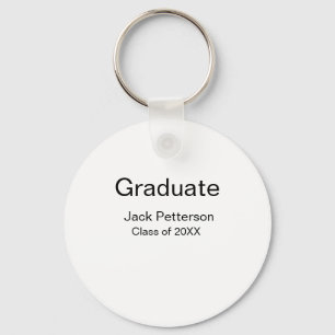 simple minimal graduate add name modern class  key ring