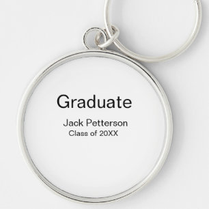 simple minimal graduate add name modern class  key ring