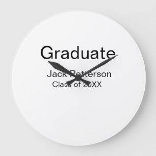 simple minimal graduate add name modern class large clock