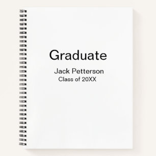 simple minimal graduate add name modern class notebook