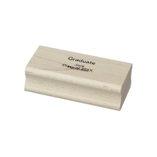 simple minimal graduate add name modern class  rubber stamp