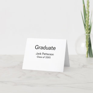 simple minimal graduate add name modern class  thank you card
