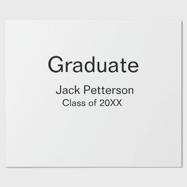 simple minimal graduate add name modern class  wrapping paper (Flat)