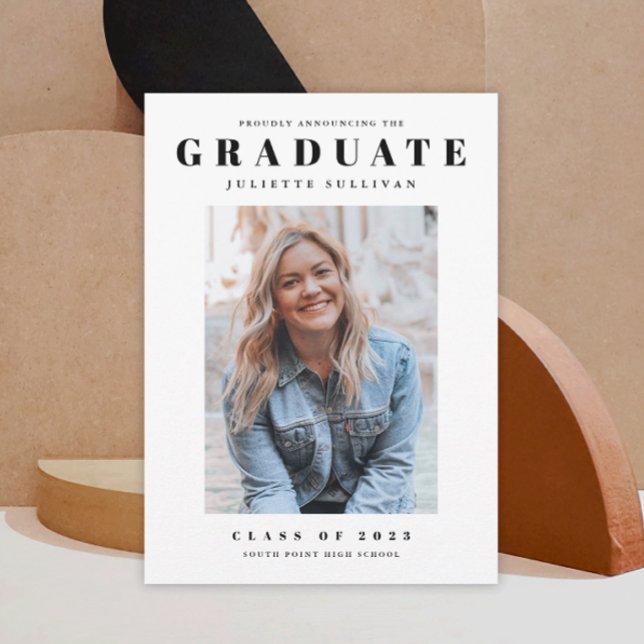 Simple Minimal Graduation Photo Invitation (Creator Uploaded)