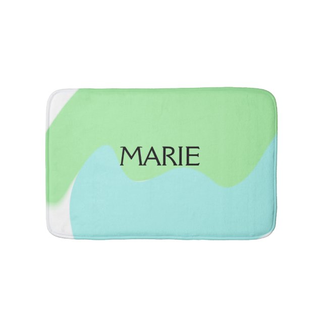 SIMPLE MINIMAL GREEN ADD YOUR NAME TEXT GIFT       BATH MAT (Front)