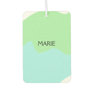 SIMPLE MINIMAL GREEN ADD YOUR NAME TEXT GIFT CAR AIR FRESHENER