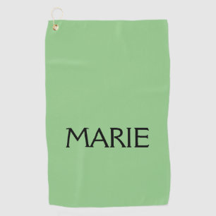 SIMPLE MINIMAL GREEN ADD YOUR NAME TEXT GIFT GOLF TOWEL