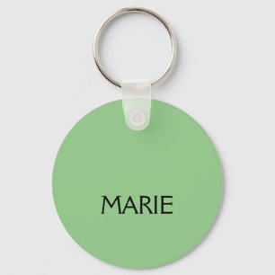 SIMPLE MINIMAL GREEN ADD YOUR NAME TEXT GIFT KEY RING