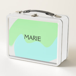 SIMPLE MINIMAL GREEN ADD YOUR NAME TEXT GIFT       METAL LUNCH BOX