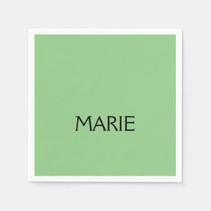 SIMPLE MINIMAL GREEN ADD YOUR NAME TEXT GIFT NAPKIN