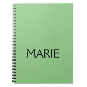 SIMPLE MINIMAL GREEN ADD YOUR NAME TEXT GIFT  NOTEBOOK
